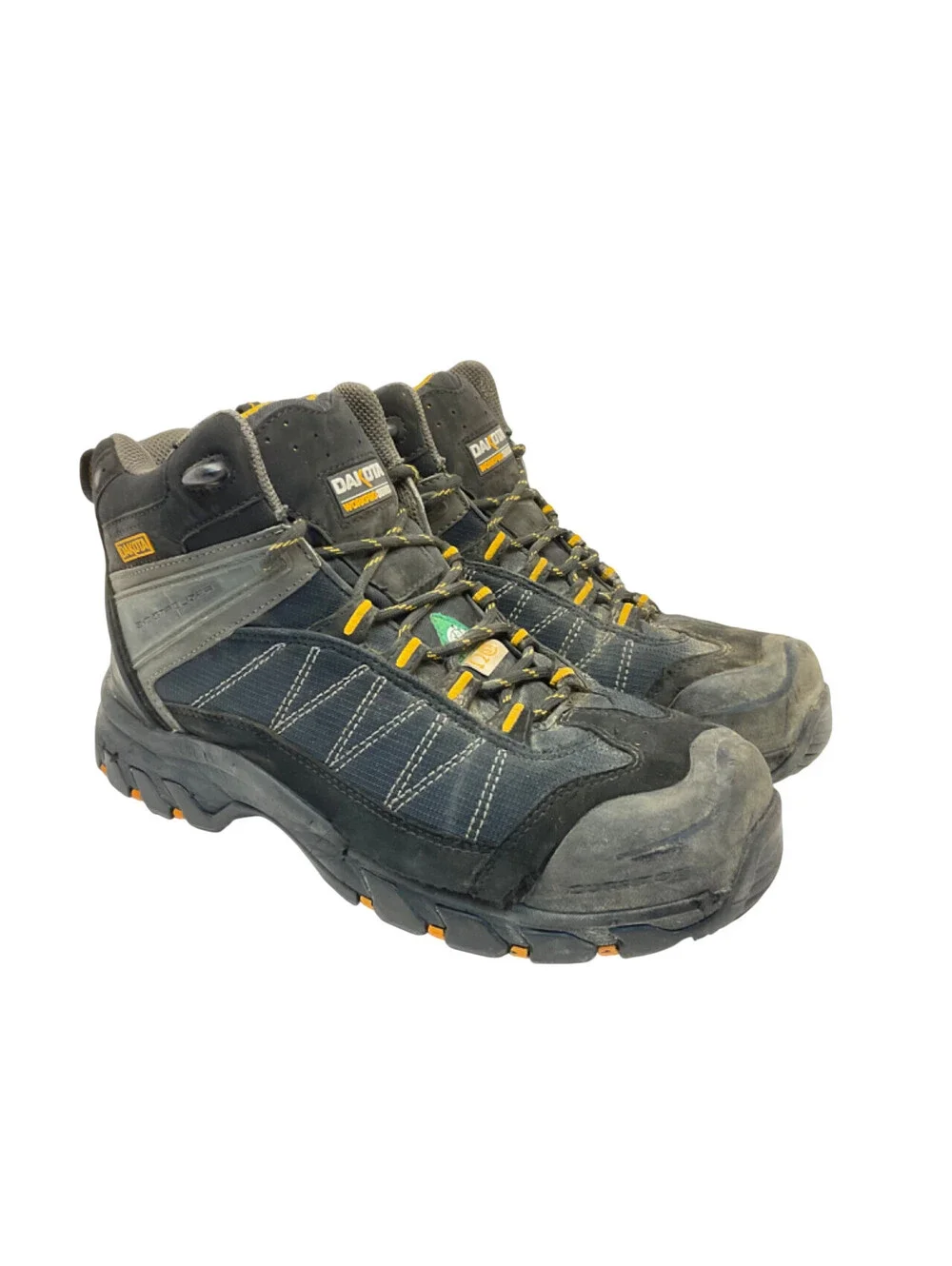 DAKOTA Men's Mid-Cut Quad Comfort Steel Toe Work Boots Black Size 8.5W/L